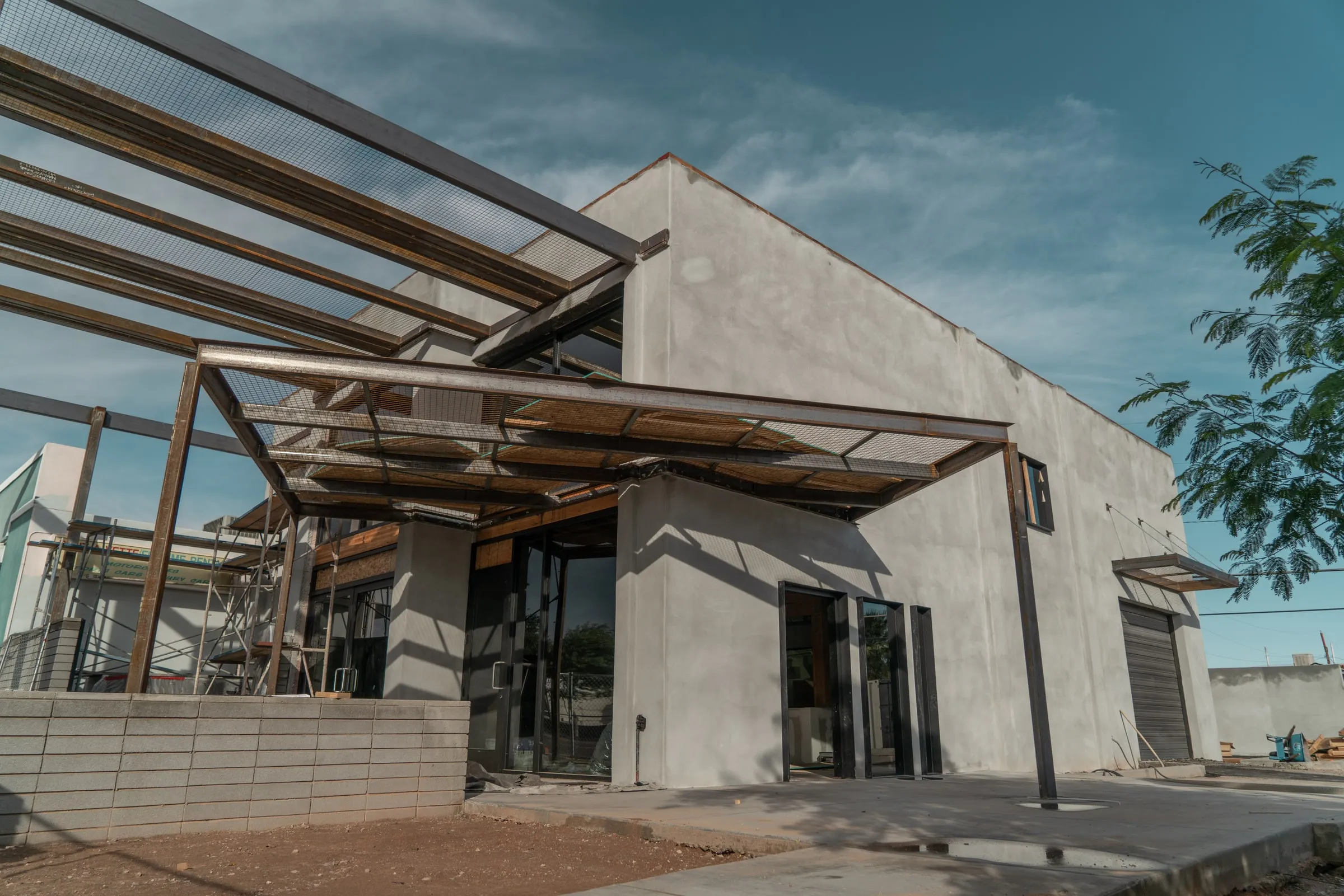 A commercial building under construction in Tempe, Arizona.